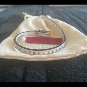 NWOT Valentino Rock Stud Leather Bracelet